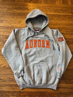 Auburn  (Colosseum) vintage Gray Hooded Sweatshirt with Orange Lettering